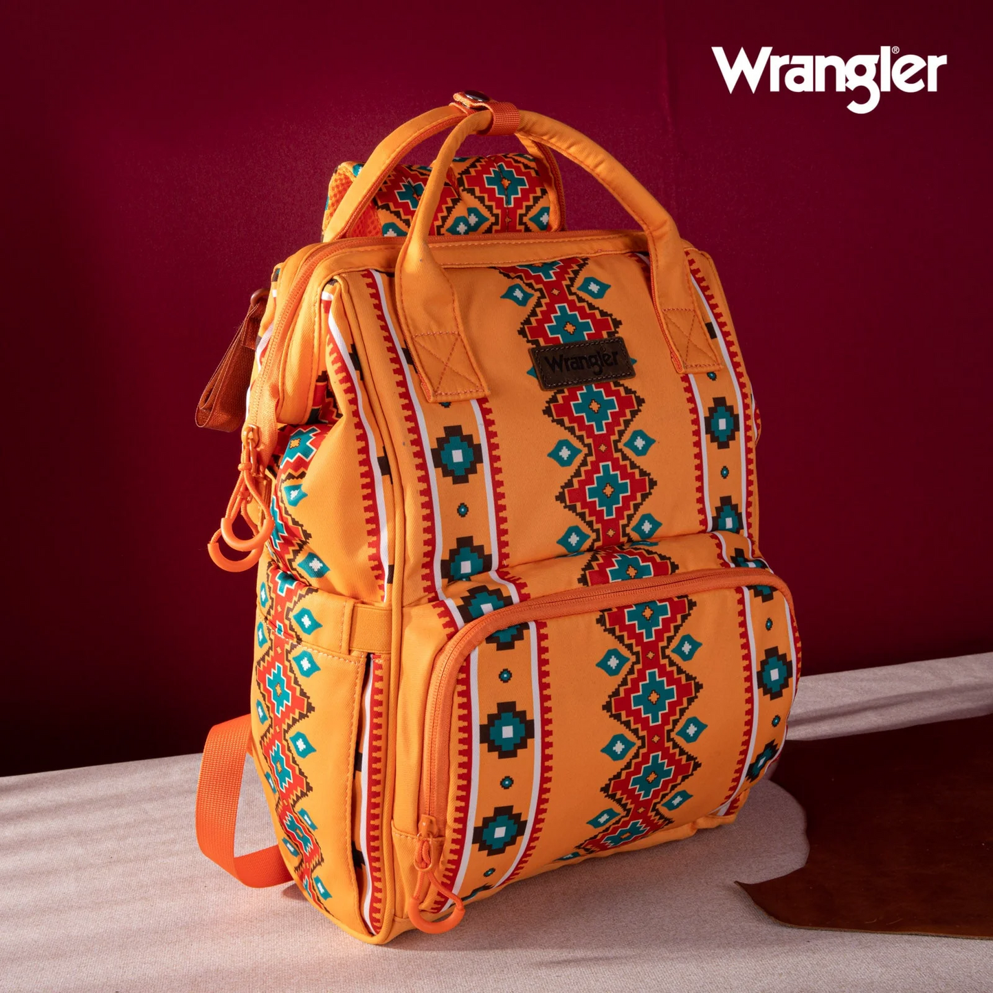 PAÑALERA WRANGLER WG2204-9110 Aztec Printed Callie Backpack - Mustard