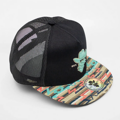 GORRA DE RANCHO Cowboy Mint/Khaki Outline Tribal Visor (Black)