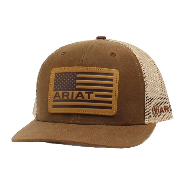 GORRA ARIAT OILSKIN USA FLAG LEATHER PATCH A300008902