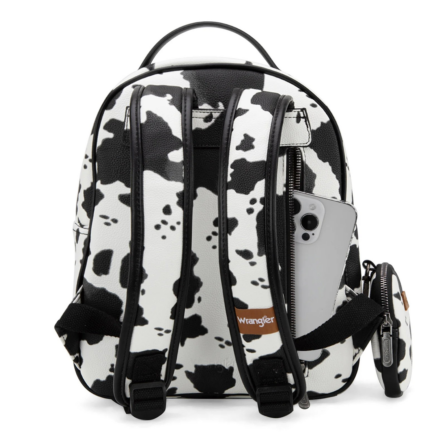 BOLSO WRANGLER WG133-8603BK Cow Print Backpack With Black