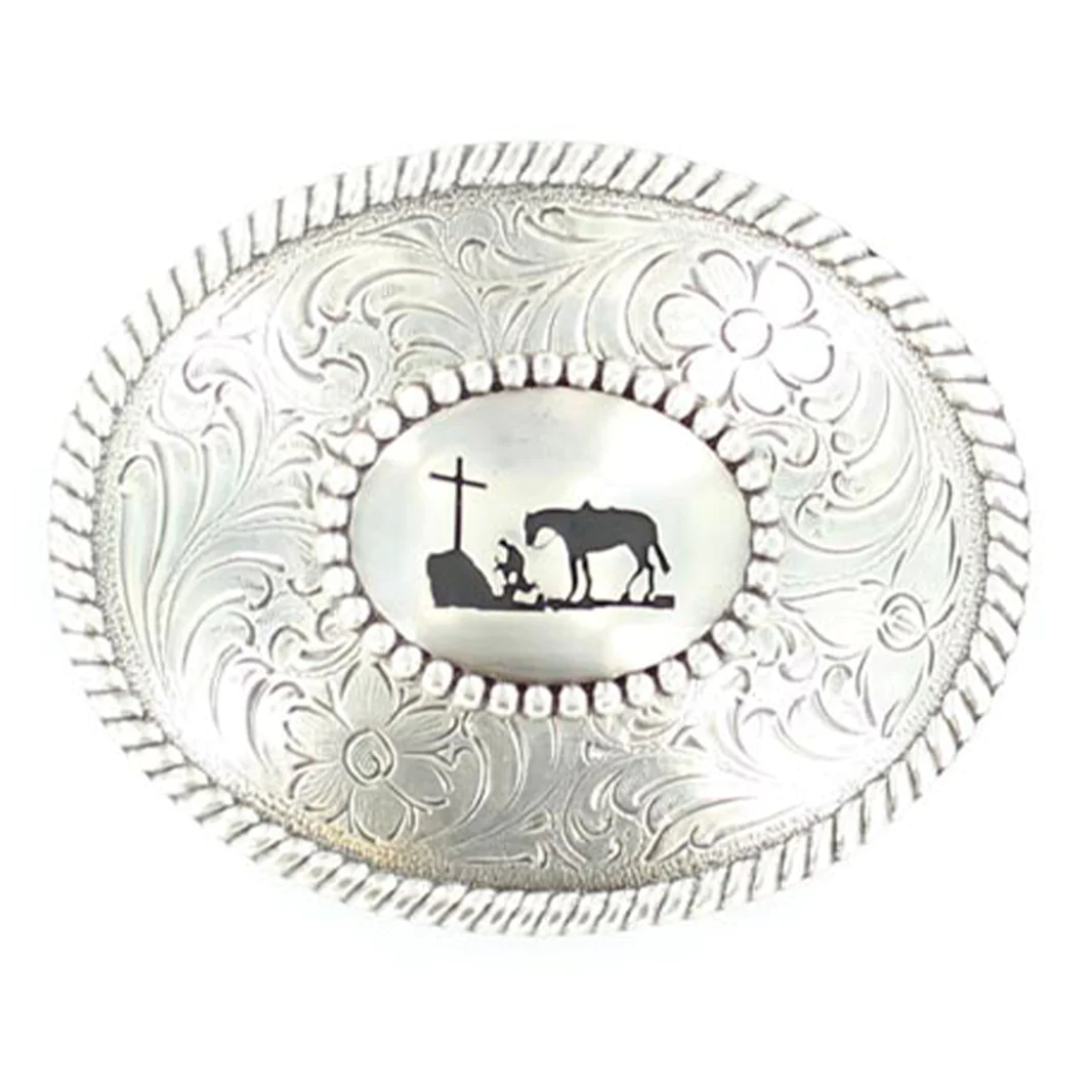 HEBILLA NOCONA 37056 - Nocona Oval Cowboy Prayer Buckle