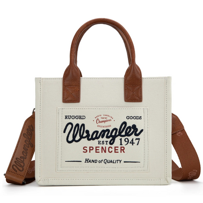 BOLSO WRANGLER WG136-8120SBG Vintage Canvas Tote//Crossbody - Beige