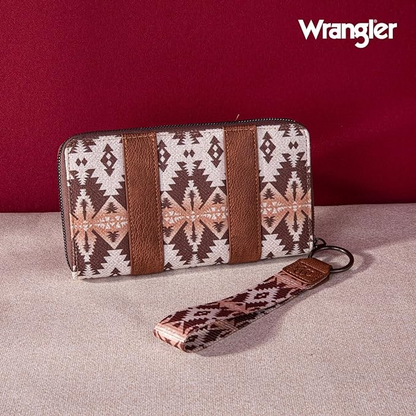 CARTERA WRANGLER Southwestern Art Print Wallet Light Coffee WG2203-W006LCF