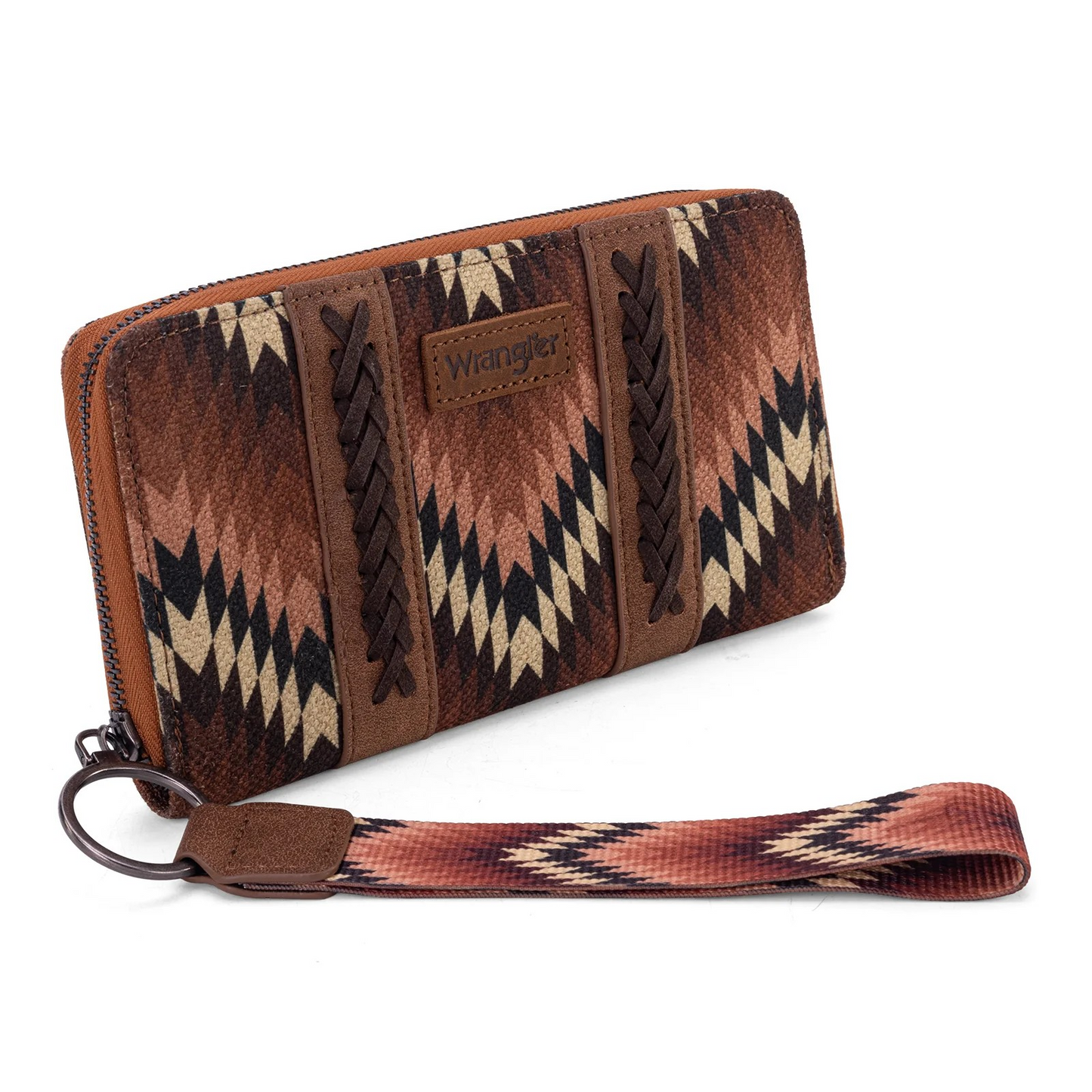 BOLSO WRANGLER WG2211-W006BR Southwestern Art Print Wallet -Brown