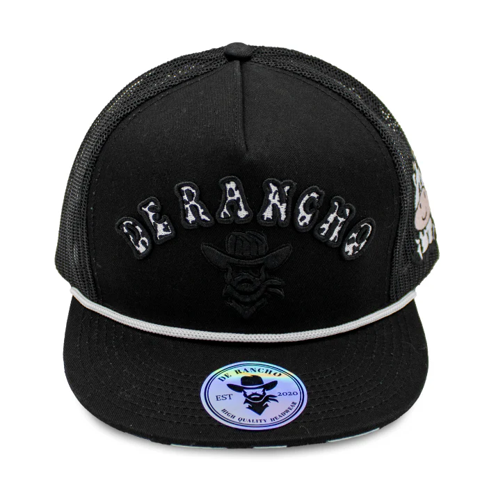 GORRA DE RANCHO cow print (Black)