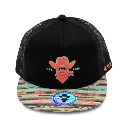 GORRA DE RANCHO Cowboy Pink/Khaki Outline Tribal Visor (Black)