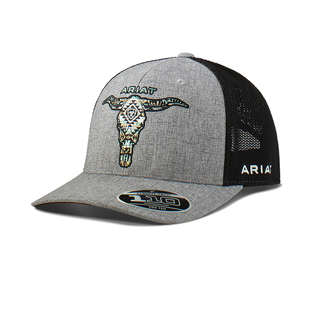 GORRA ARIAT SNAP BACK LONGHORN GREY  A300075006