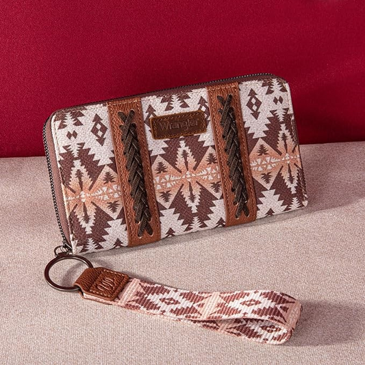 CARTERA WRANGLER Southwestern Art Print Wallet Light Coffee WG2203-W006LCF