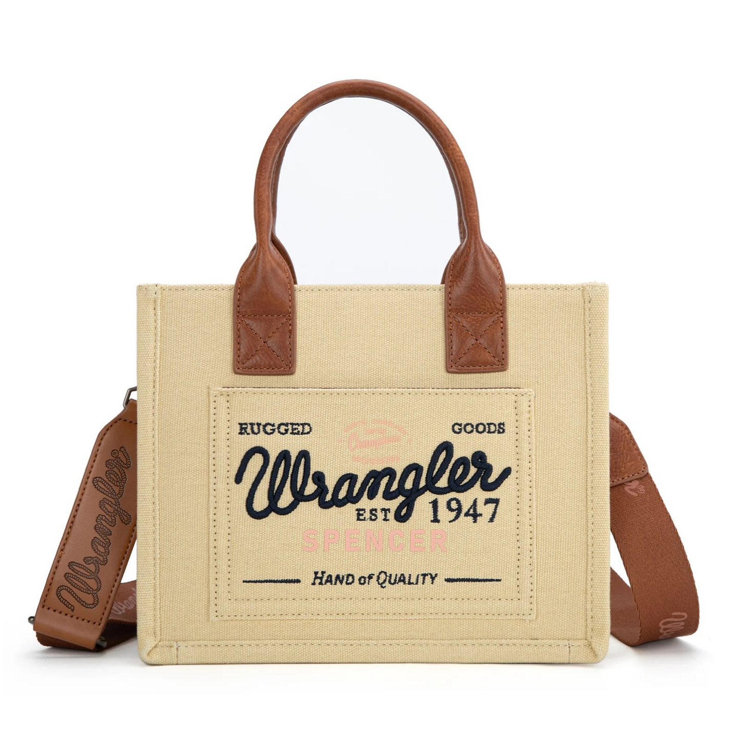 BOLSO WRANGLER WG136-8120STN Vintage Canvas Tote//Crossbody - Tan