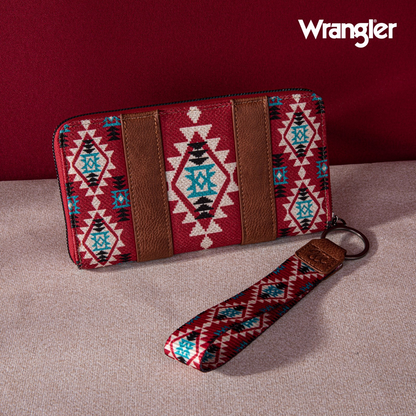 CARTERA WRANGLER Wrangler Southwestern Art Print Wallet Burgundy WG2203-W006BDY