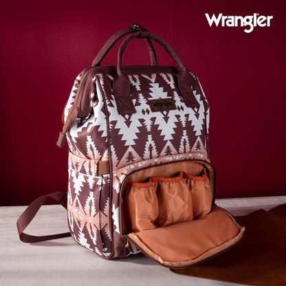 PAÑALERA WRANGLER WG2204-9110  Aztec Printed Callie Backpack - Brown