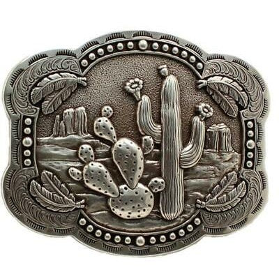 HEBILLAS NOCONA Ladies Blazzin Roxx Cactus & Feathers Rectangle Belt Buckle 37597