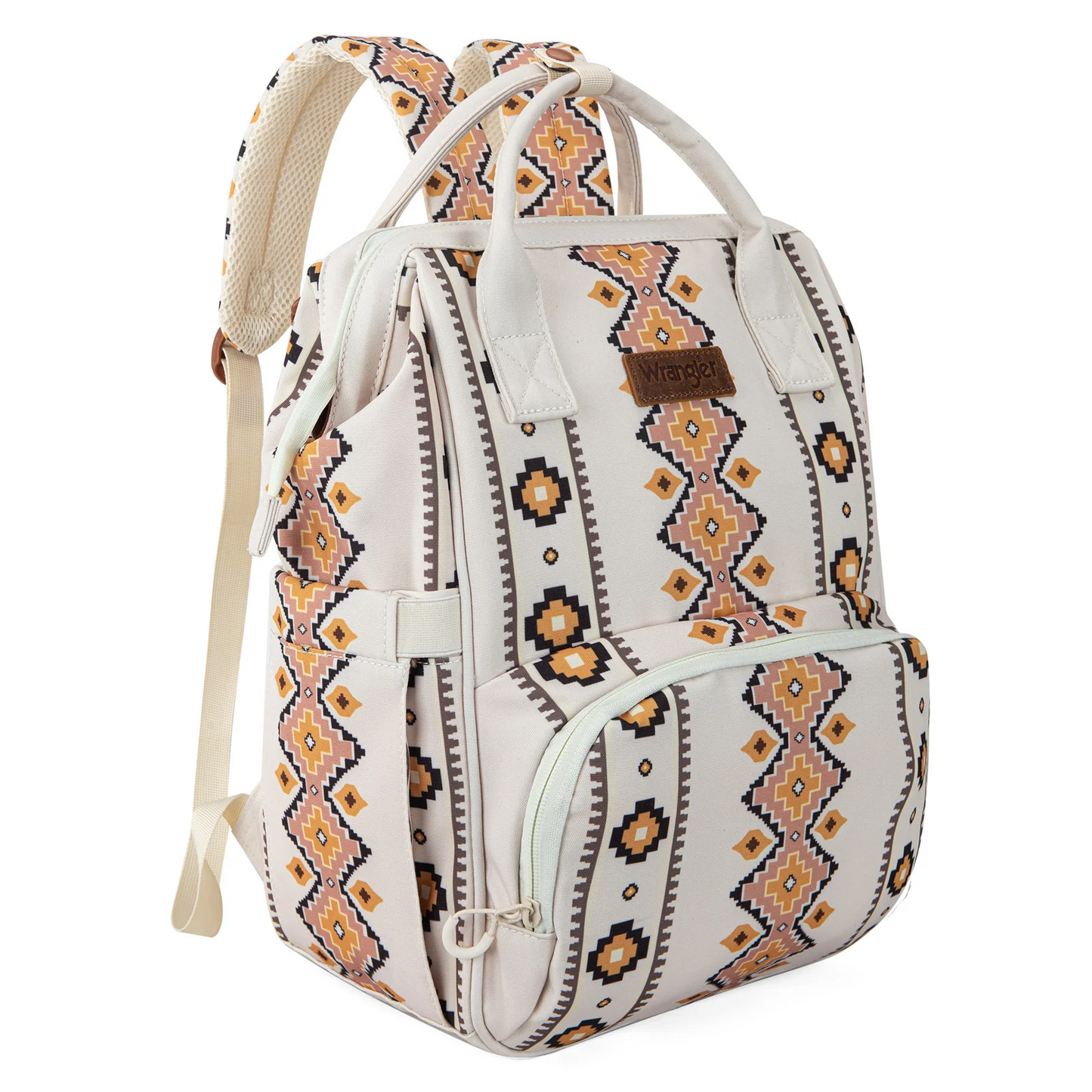 PAÑALERA WRANGLER  Aztec Printed Callie Backpack - Tan