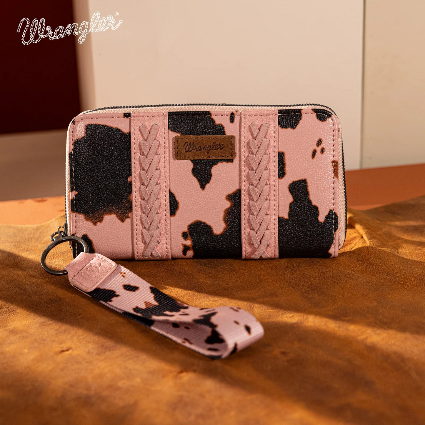 CARTERA WRANGLER Cow Print Wallet -Pink WG133-W006PK