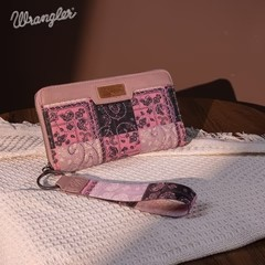 BOLSO WRANGLER WG138-W006 Bandana Paisley Print Wallet -Pink