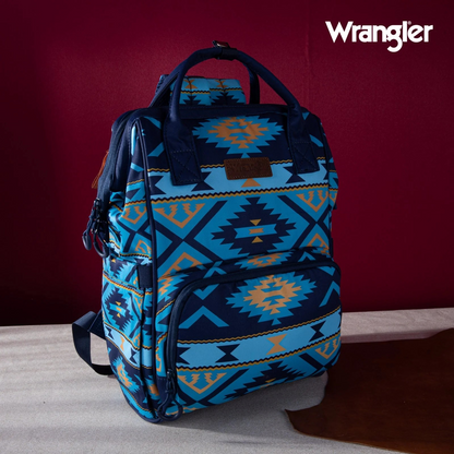 PAÑALERA WRANGLER Aztec Printed Callie Backpack - Navy WG2204-9110NY