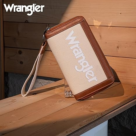 BOLSO WRANGLER WG142-W006TN Logo Wallet/Wristlet -Tan