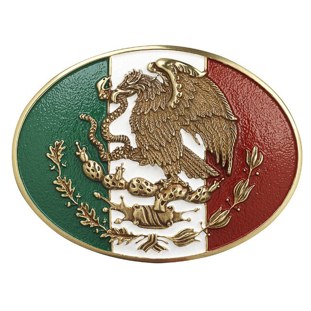 HEBILLA ARIAT OVAL MEXICAN FLAG MEXICO A37013