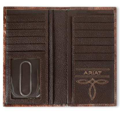 CARTERA ARIAT Mens Wallet Rodeo Leather Turquoise Outline Brown A3560002