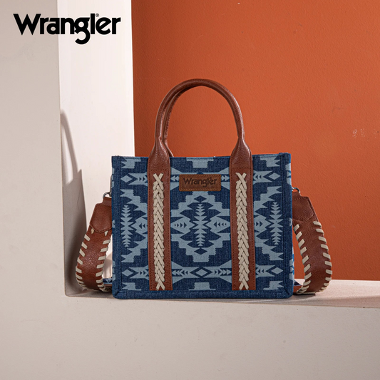 BOLSO WRANGLER WG2212-8120JN Southwestern Print Small Canvas Tote/Crossbody - Jean