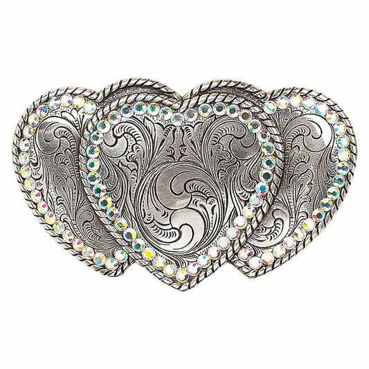 HEBILLA BLAZIN ROXX Womens Triple Heart & s Belt Buckle 37534