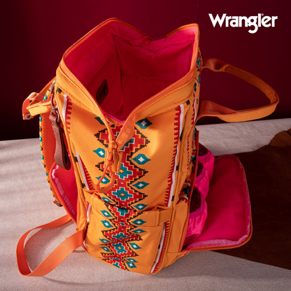 PAÑALERA WRANGLER WG2204-9110 Aztec Printed Callie Backpack - Mustard