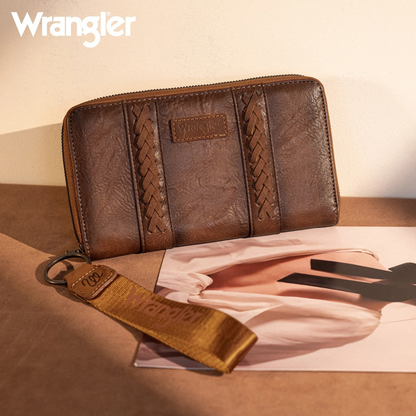 BOLSO WRANGLER Whipstitch Wallet/Wristlet - Brown