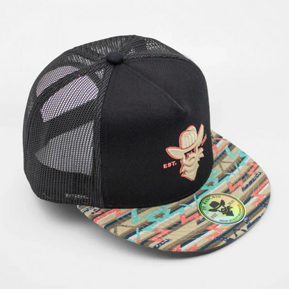 GORRA DE RANCHO Cowboy Khaki/Pink Outline Tribal Visor (Black)