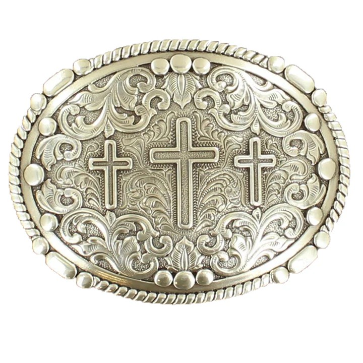 HEBILLA NOCONA TRIPLE CROSS OVAL BUCKLE 37980