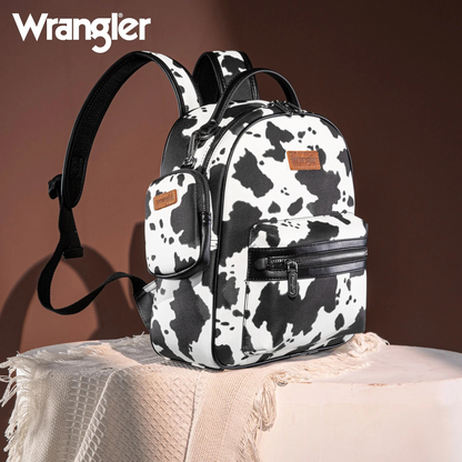 BOLSO WRANGLER WG133-8603BK Cow Print Backpack With Black