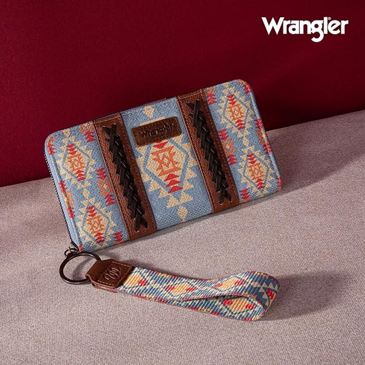 CARTERA WRANGLER Southwestern Art Print Wallet - Brown WG2202-W006BR