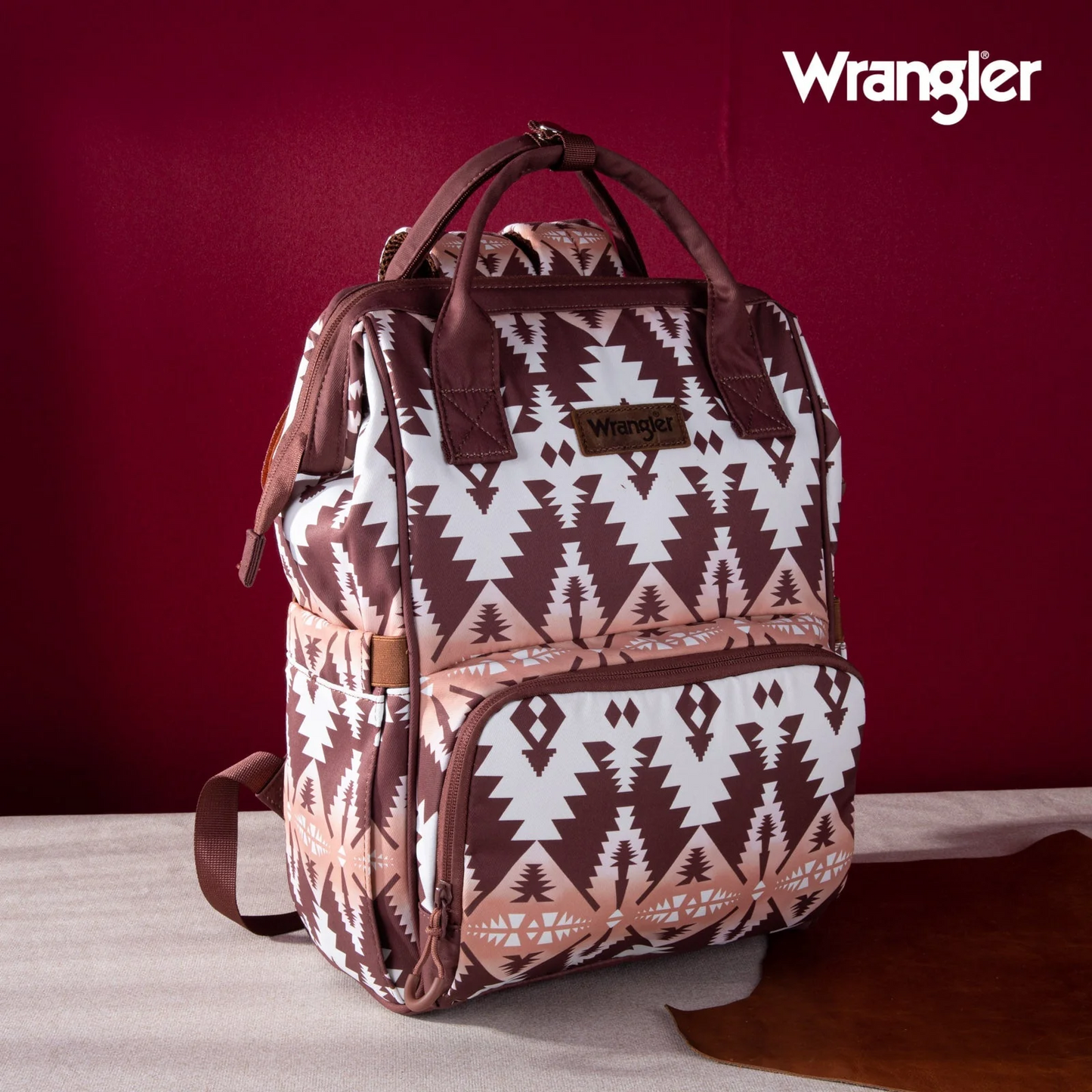 PAÑALERA WRANGLER WG2204-9110  Aztec Printed Callie Backpack - Brown