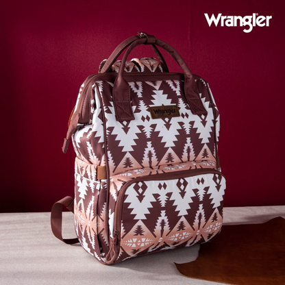 PAÑALERA WRANGLER WG2204-9110  Aztec Printed Callie Backpack - Brown