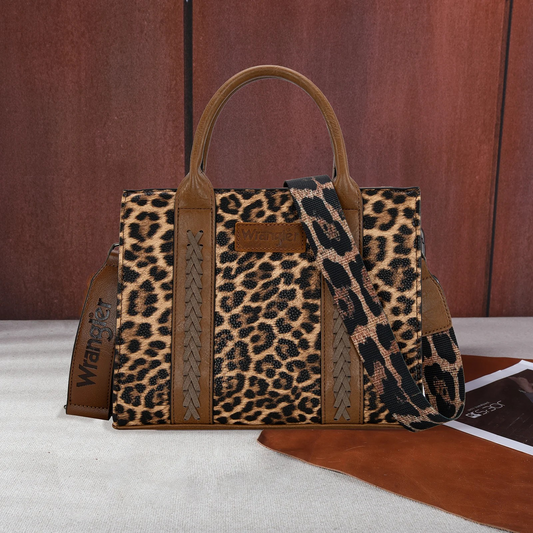 BOLSO WRANGLER Leopard Print Concealed Carry Tote/Crossbody - Leopard