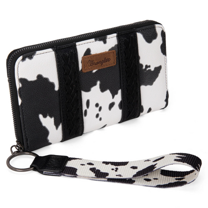 CARTERA WRANGLER Cow Print Wallet -Black WG133-W006BK