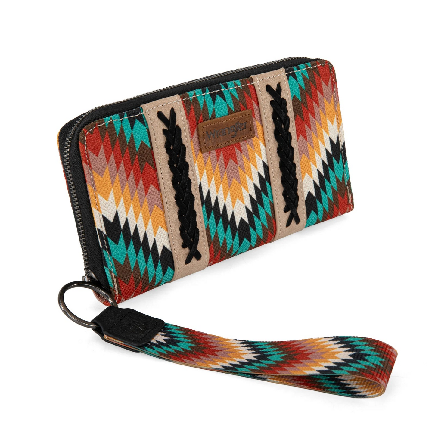 BOLSO WRANGLER WG2211-W006BK Southwestern Art Print Wallet -Black