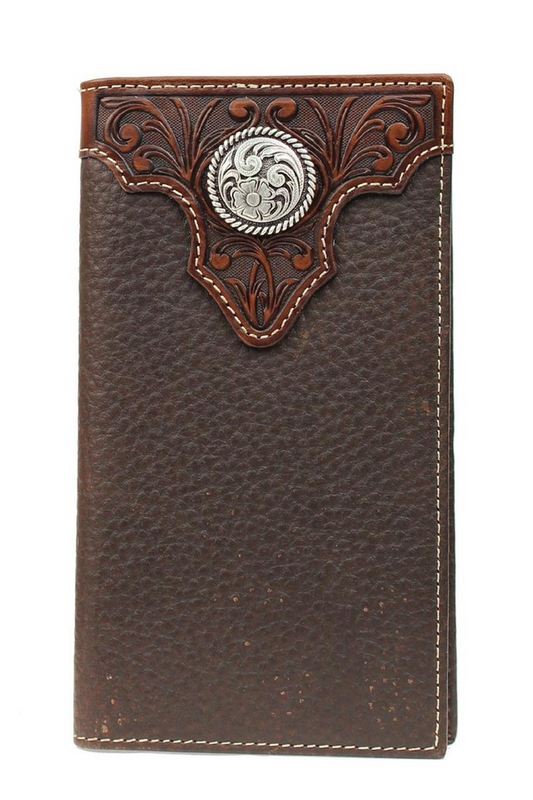 CARTERA ARIAT BROWN TOOLED RODEO WALLET A3510202