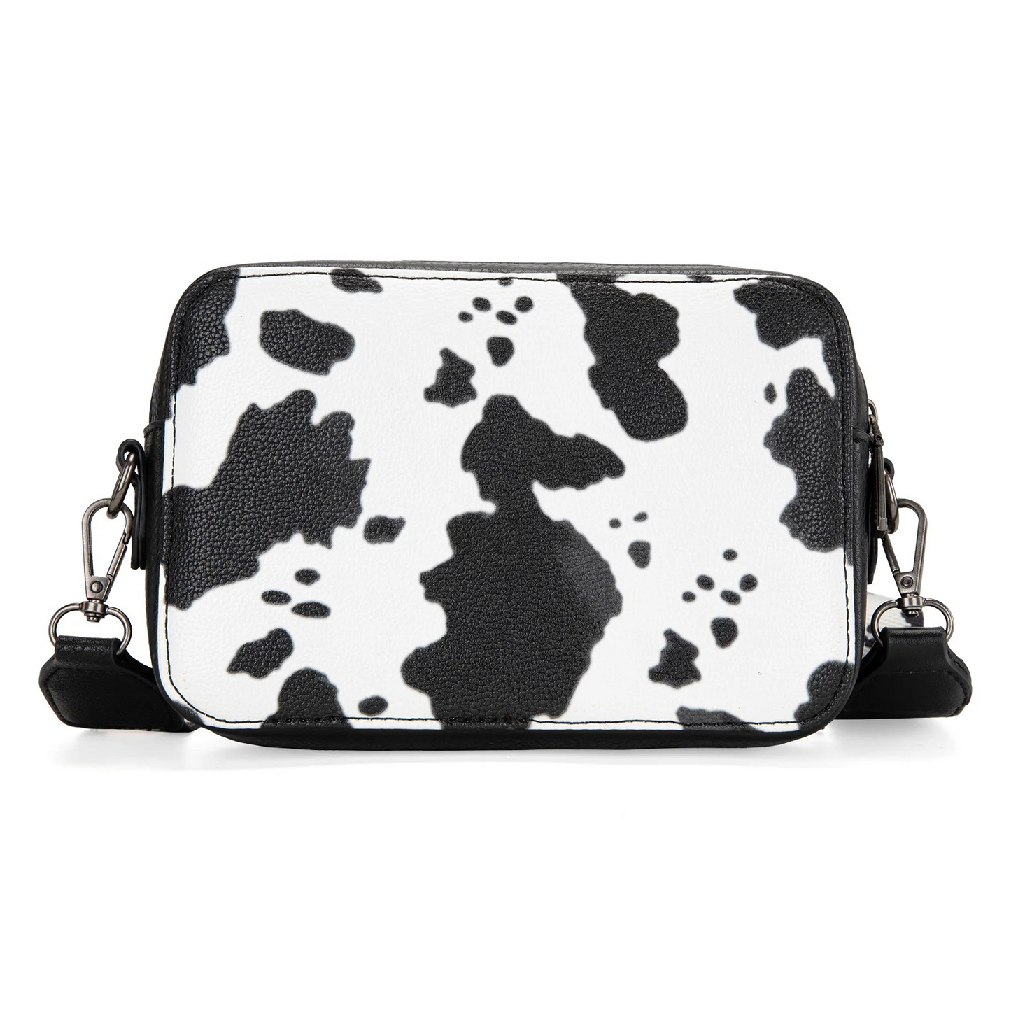 BOLSO WRANGLER WG133-3003 Cow Print Crossbody Purse With Wallet Compartment - Black