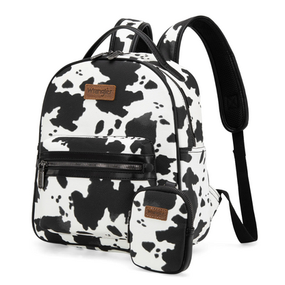 BOLSO WRANGLER WG133-8603BK Cow Print Backpack With Black