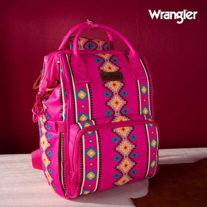 PAÑALERA WRANGLER WG2204-9110 Aztec Printed Callie Backpack - Hot Pink