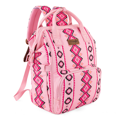 PAÑALERA WRANGLER Aztec Printed Callie Backpack - Pink