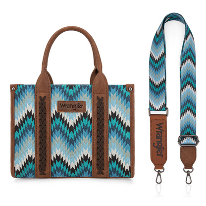 BOLSO WRANGLER WG2211-8120S Southwestern Pattern Dual Sided Print Concealed Carry -Tote/Crossbody - JEAN