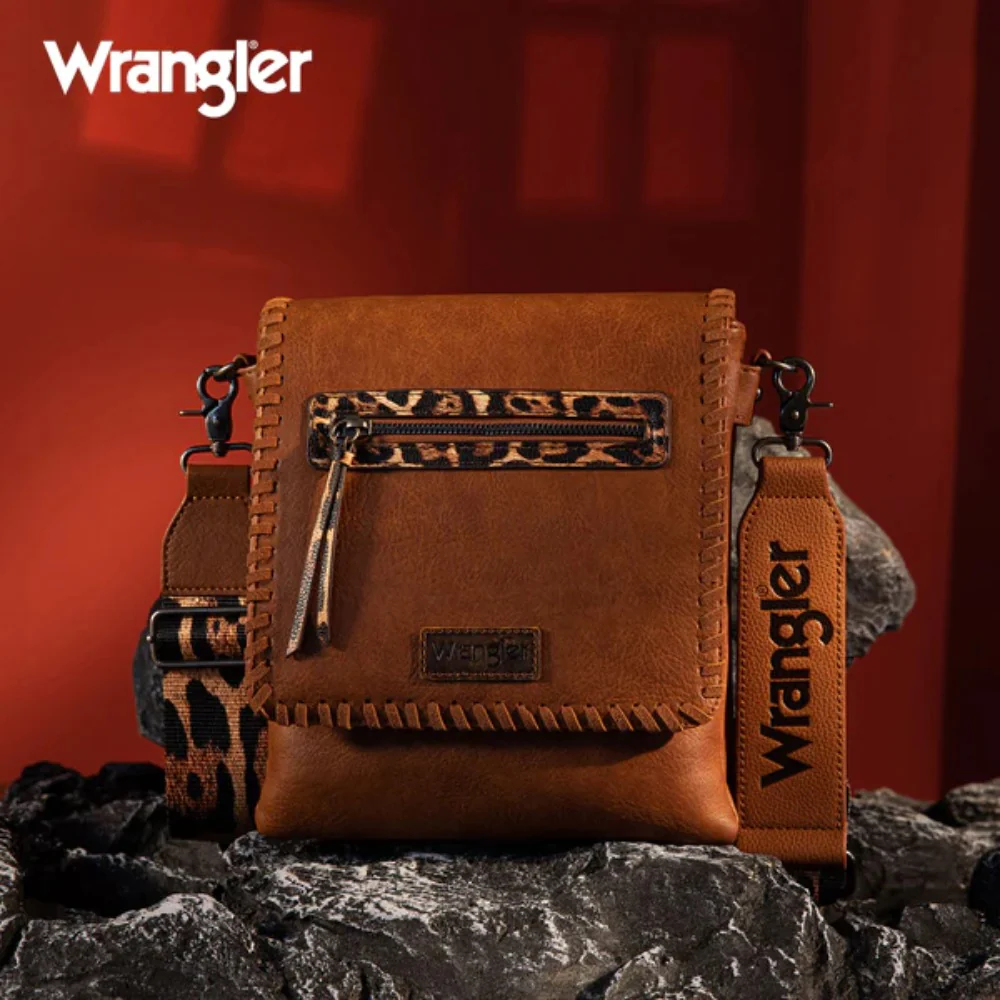 BOLSO BANDOLERA Wrangler Womens Whipstitch Leopard Print Crossbody Bag - WG72-9360-DBR