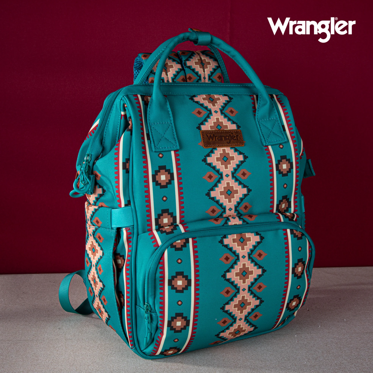 PAÑALERA WRANGLER Aztec Printed Callie Backpack - Green